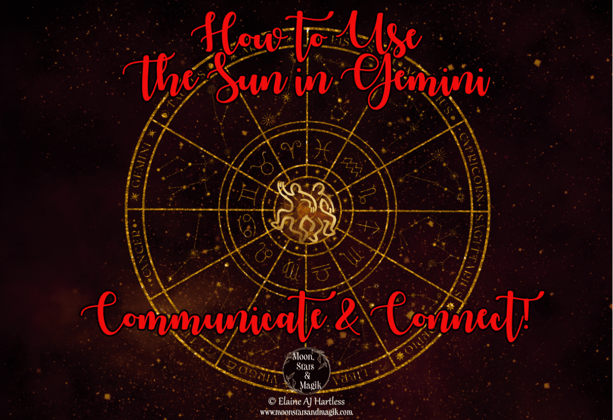 A Zodiac wheel with the Gemini Glyph representing the Sun in Gemini
